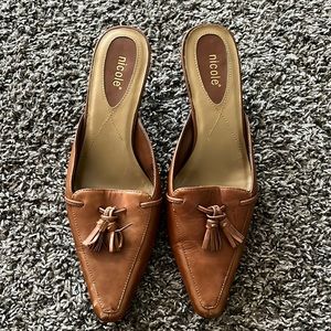 Brown slip ons size 9